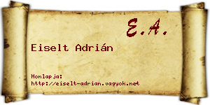 Eiselt Adrián névjegykártya